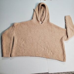 Cloud Chaser Womens Tan Cowl Neck Sweater With Hood. Size L... SKU# A-97